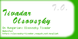 tivadar olsovszky business card